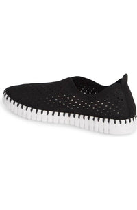 Ilse Jacobsen Women's Tulip 139 Perforated Slip-on Sneaker Shoe in black - women's sneaker - view 4