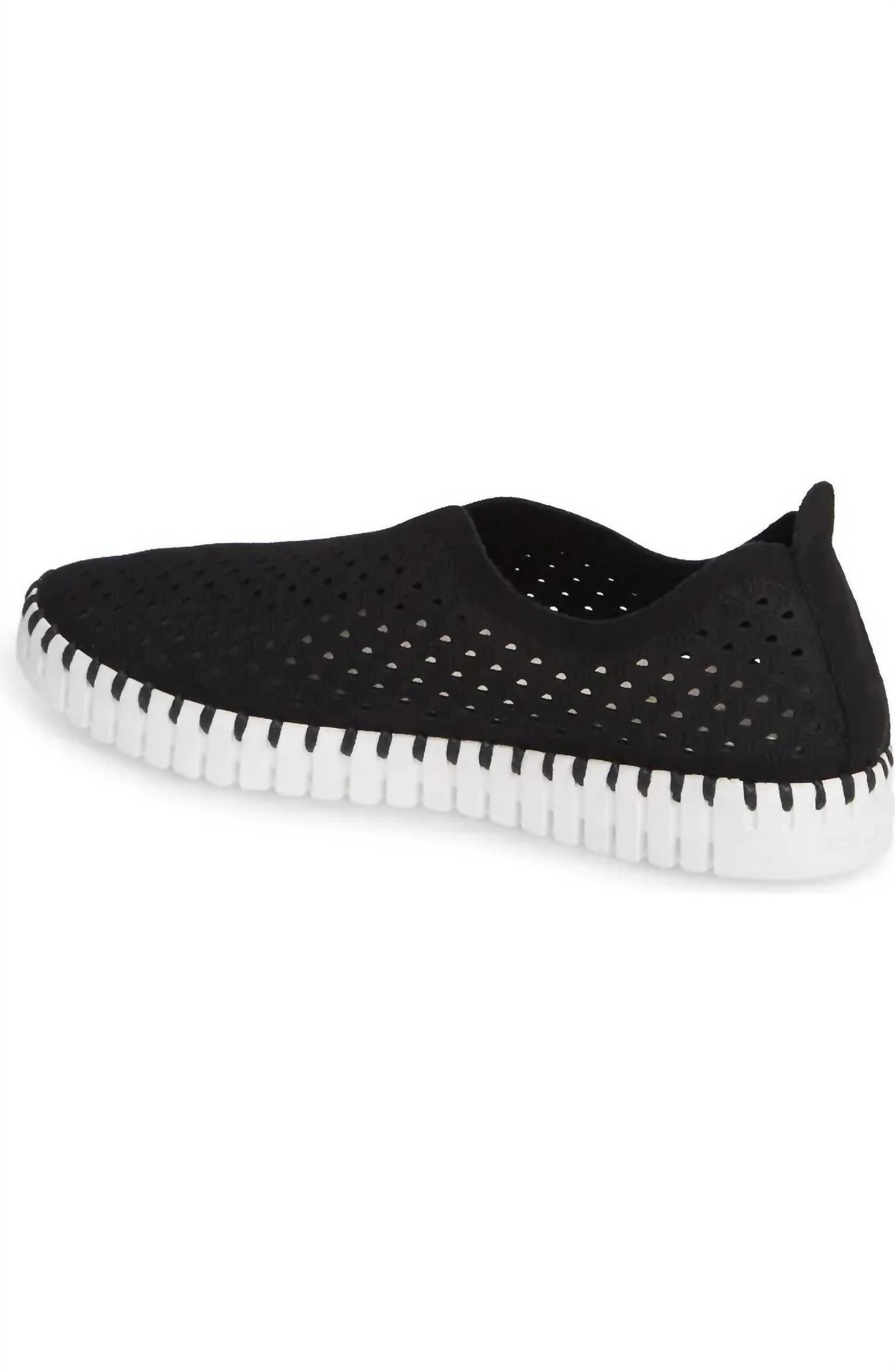 Ilse Jacobsen Women's Tulip 139 Perforated Slip-on Sneaker Shoe in black - women's sneaker - view 4