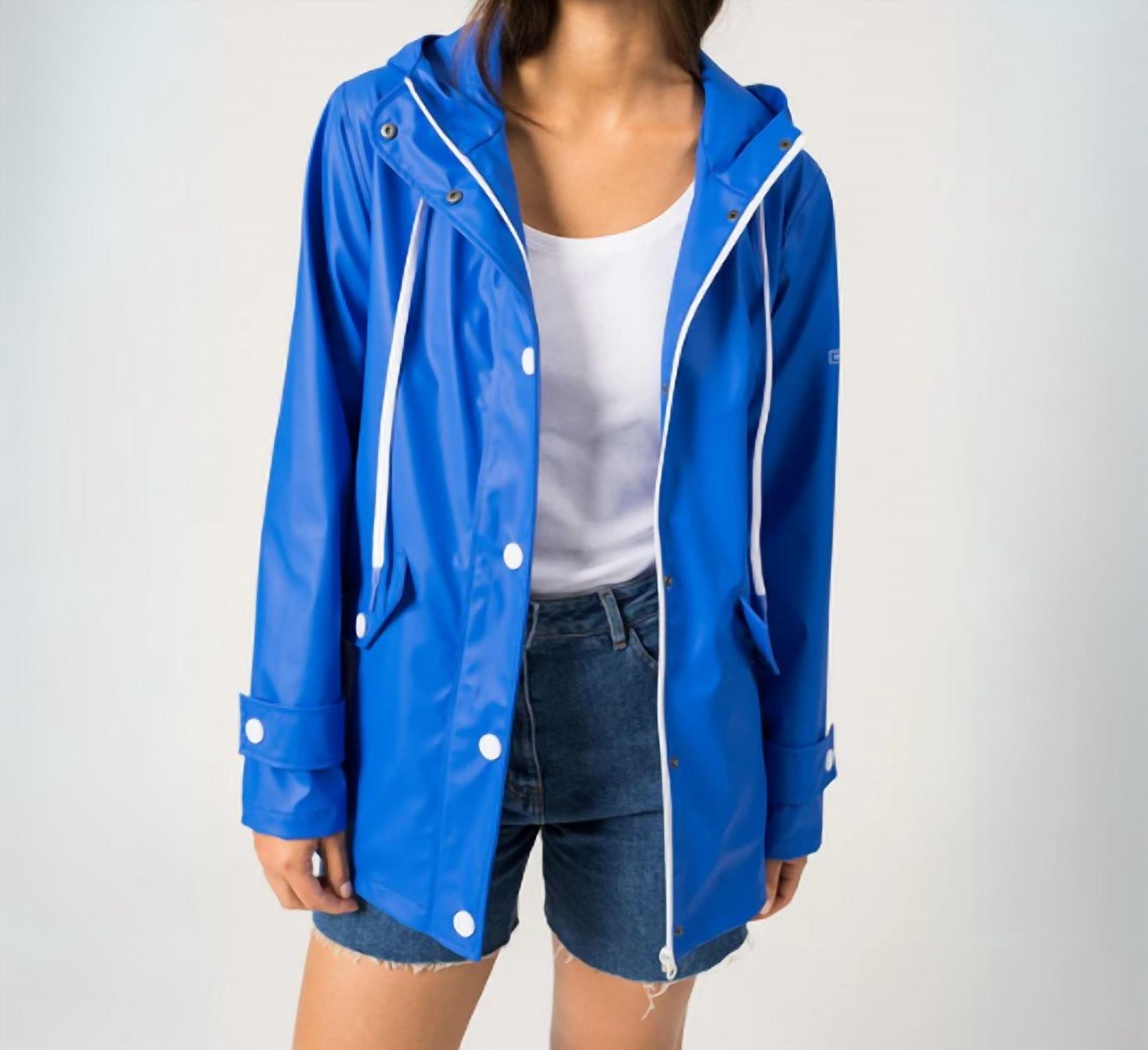 SAINT JAMES Waterproof Raincoat With Hood in royal blue - women's jacket
