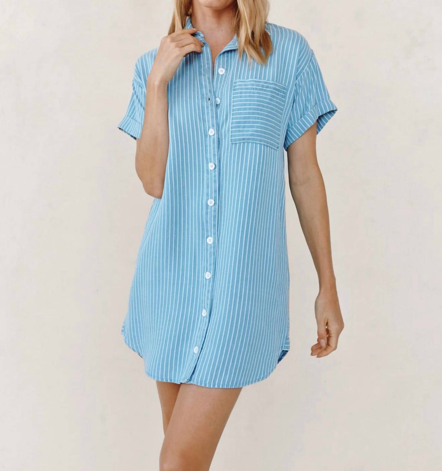 Bella Dahl - Roll Sleeve Pocket Shirt Dress