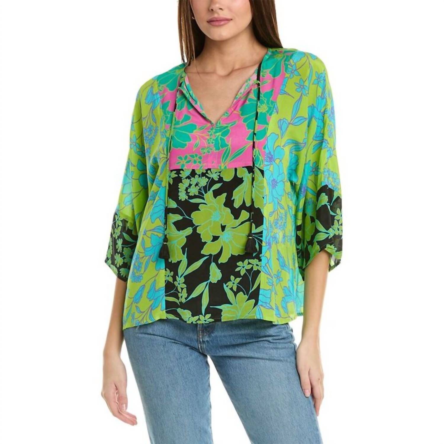 Johnny Was Miramar Kimono Blouse in multi - women's blouse