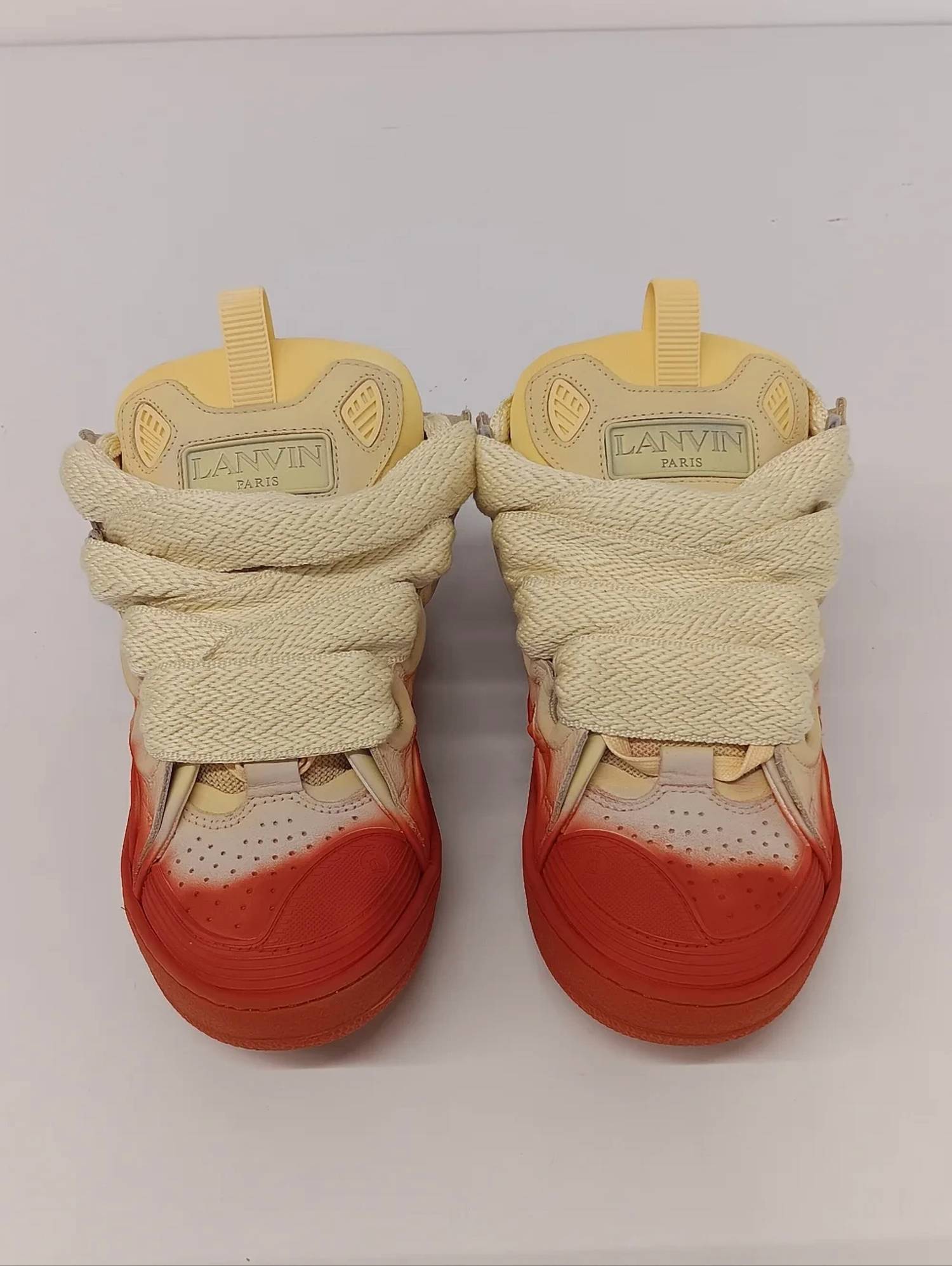 LANVIN Women's Curb Radiant Spray Effect Low Top Sneakers in yellow red - women's sneaker - alternate view