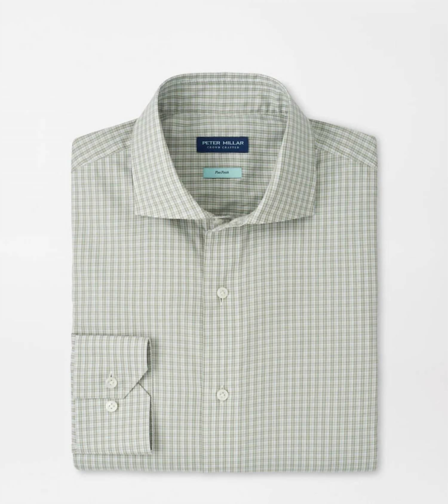 PETER MILLAR Dante Cotton Sport Shirt in light willow - men's shirt - alternate view