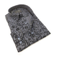 Eight X - Men's Hounds Tooth Button Down Shirt With Flocking