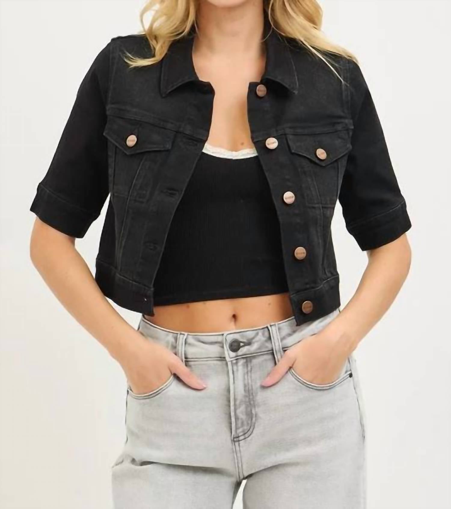 Risen - Emmy Updated Short Sleeve Denim Jacket