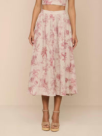 L'Agence - Seina Linen Midi Skirt