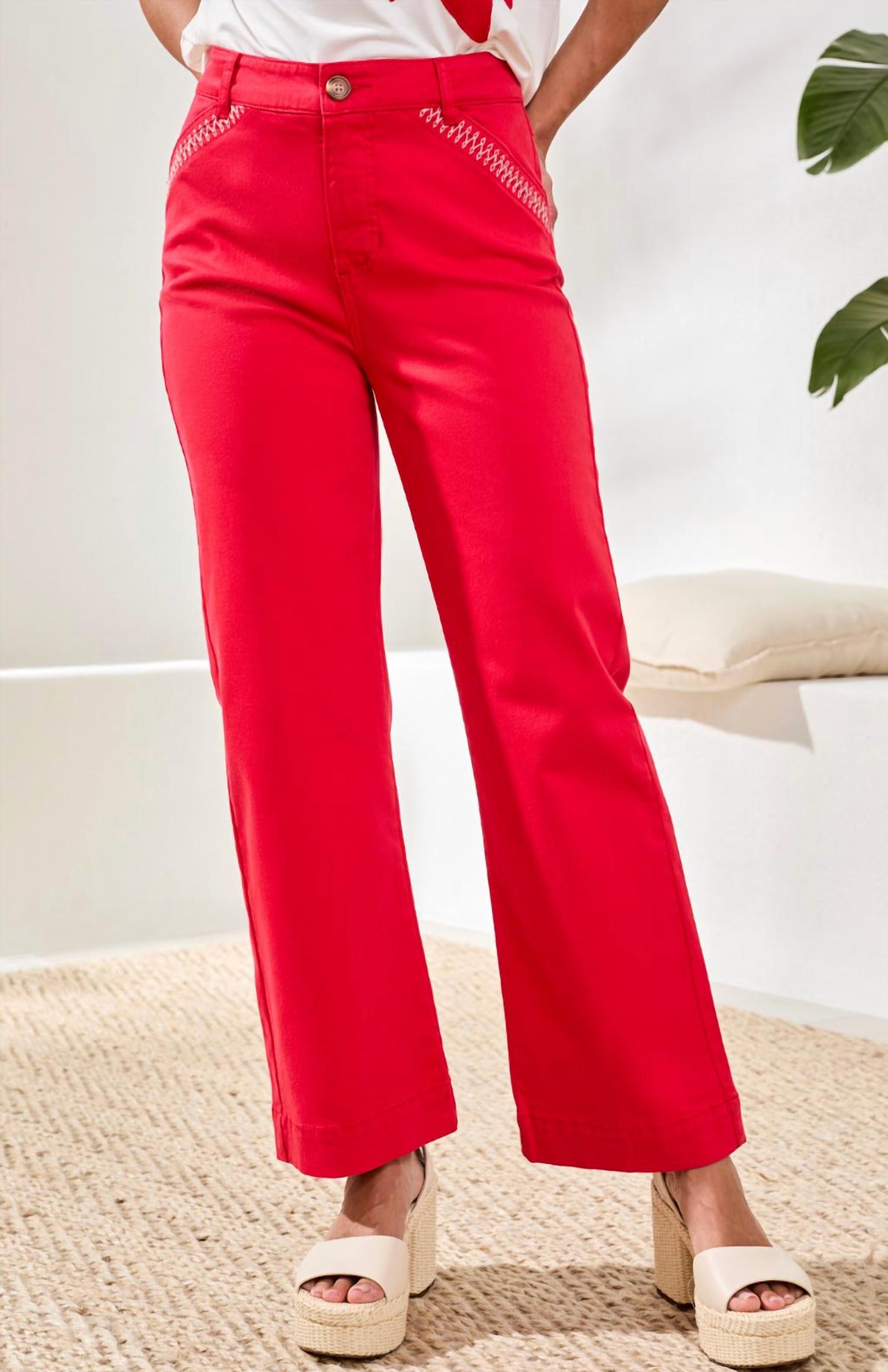 Tribal - Ankle Pant With Embroidery