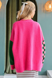 Jade By Jane - Color Block Mix Pattern Cardigan