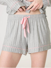 PJ Salvage Lazy Days Stripe Sleep Short in grey - women's shorts