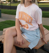 Canvas Apparel Tennessee Spirit Bow Short Sleeve Tee in pink - women's t-shirt - alternate view