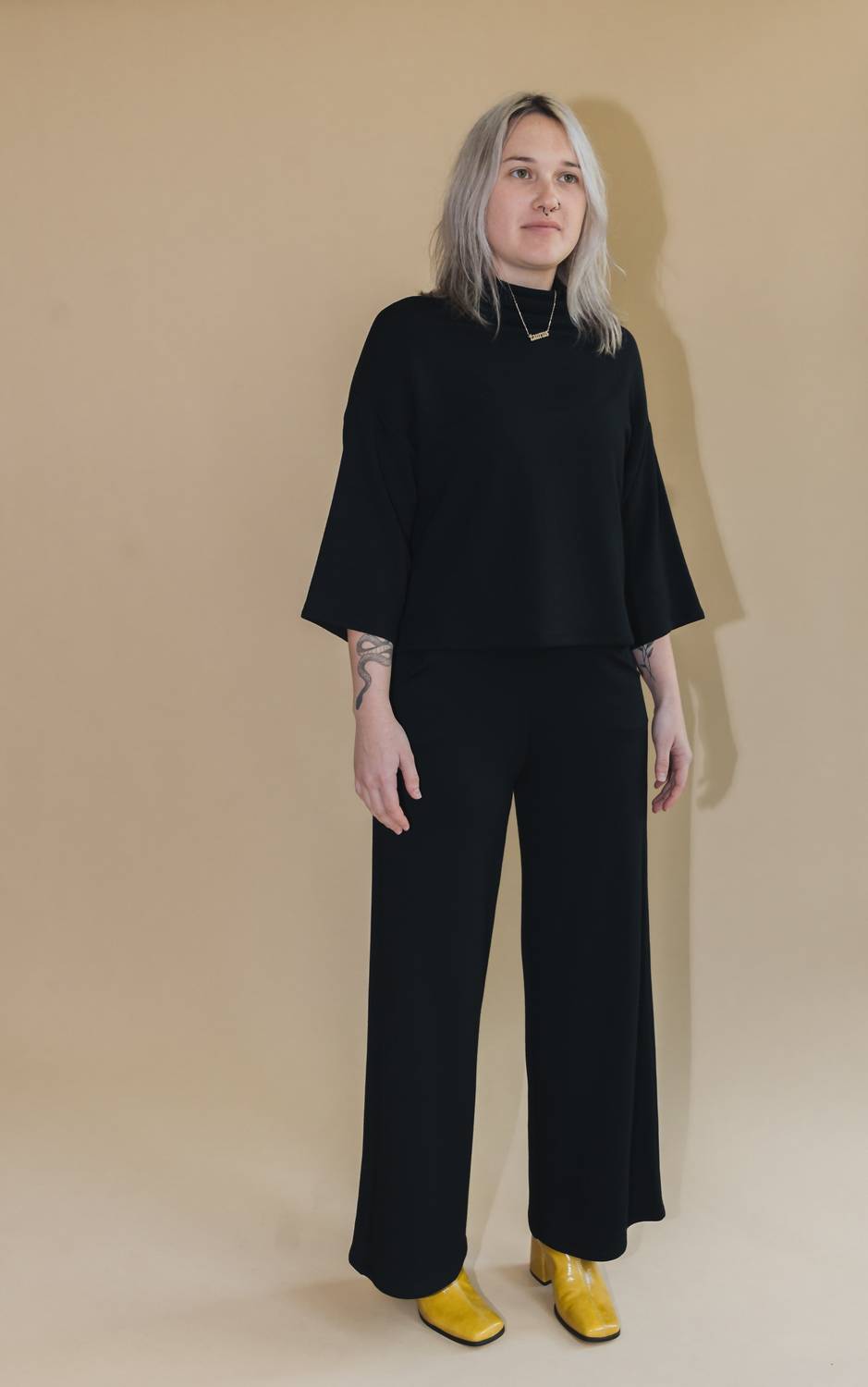 Corinne Collection Bucket Sweater in black - women's sweater - alternate view