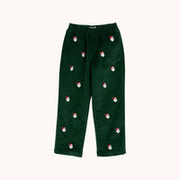 The Beaufort Bonnet Company Girl's Critter Sheffield Corduroy Pants With Santa Embroidery in grier green nantucket navy stork - kids' item