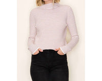 Staccato - Striped Mock Neck Sweater