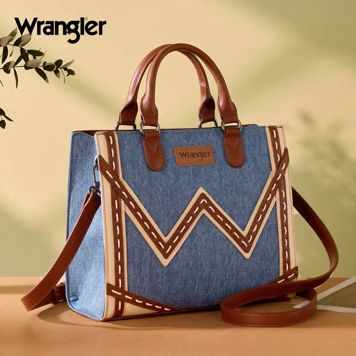 Wrangler - WESTERN CONTRAST STITCH CHEVRON TOTE BAG