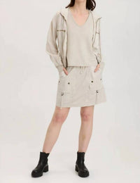 Xcvi - Kamey Distressed Bomber Jacket With Hood