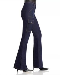 Cinq A Sept - Maurice High-rise Stretch Flare Cargo Jeans