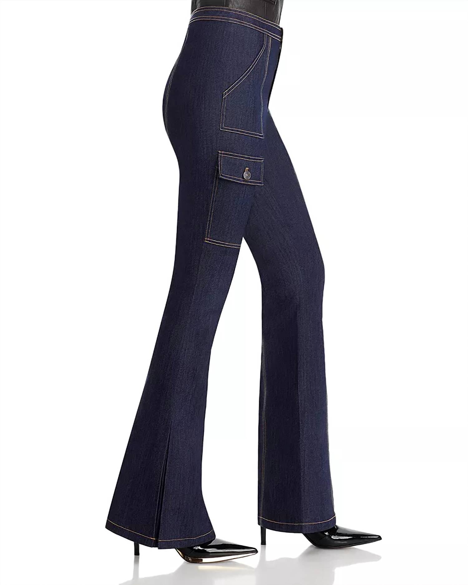 Cinq A Sept - Maurice High-rise Stretch Flare Cargo Jeans