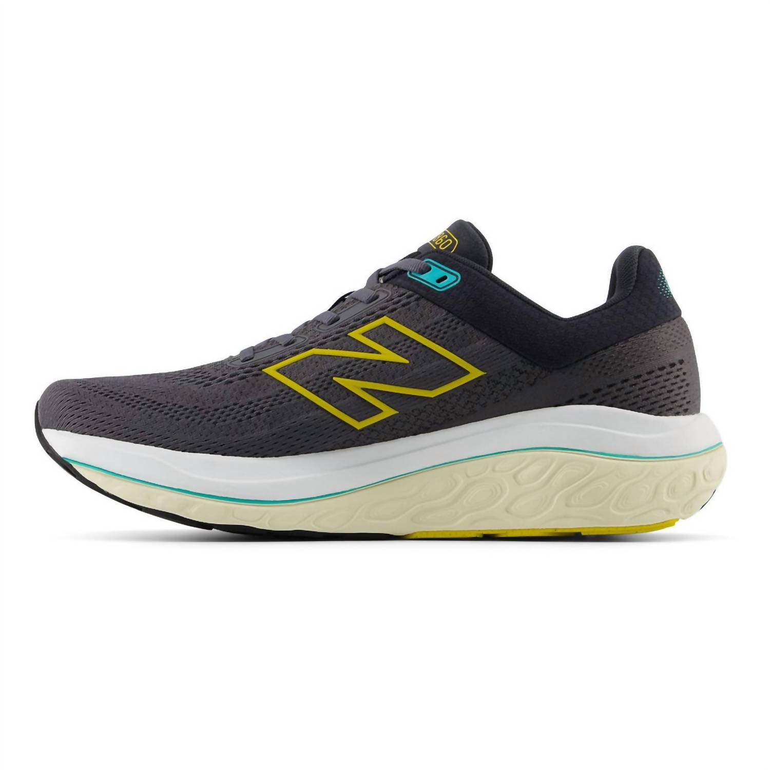 New Balance Men's 860v14 Running Shoes in magnet ginger lemon cyber jade - men's shoe - detail view