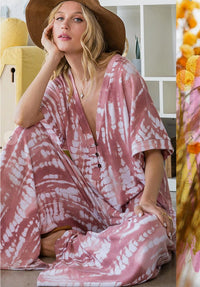 Bucketlist - Super Comfy And Cozy Tie Dye Print Jumpsuit