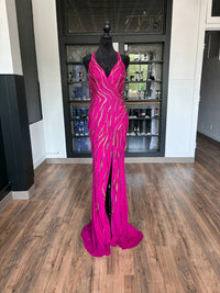 Ashleylauren - Women's Sleeveless Mermaid V-Neckline Dress