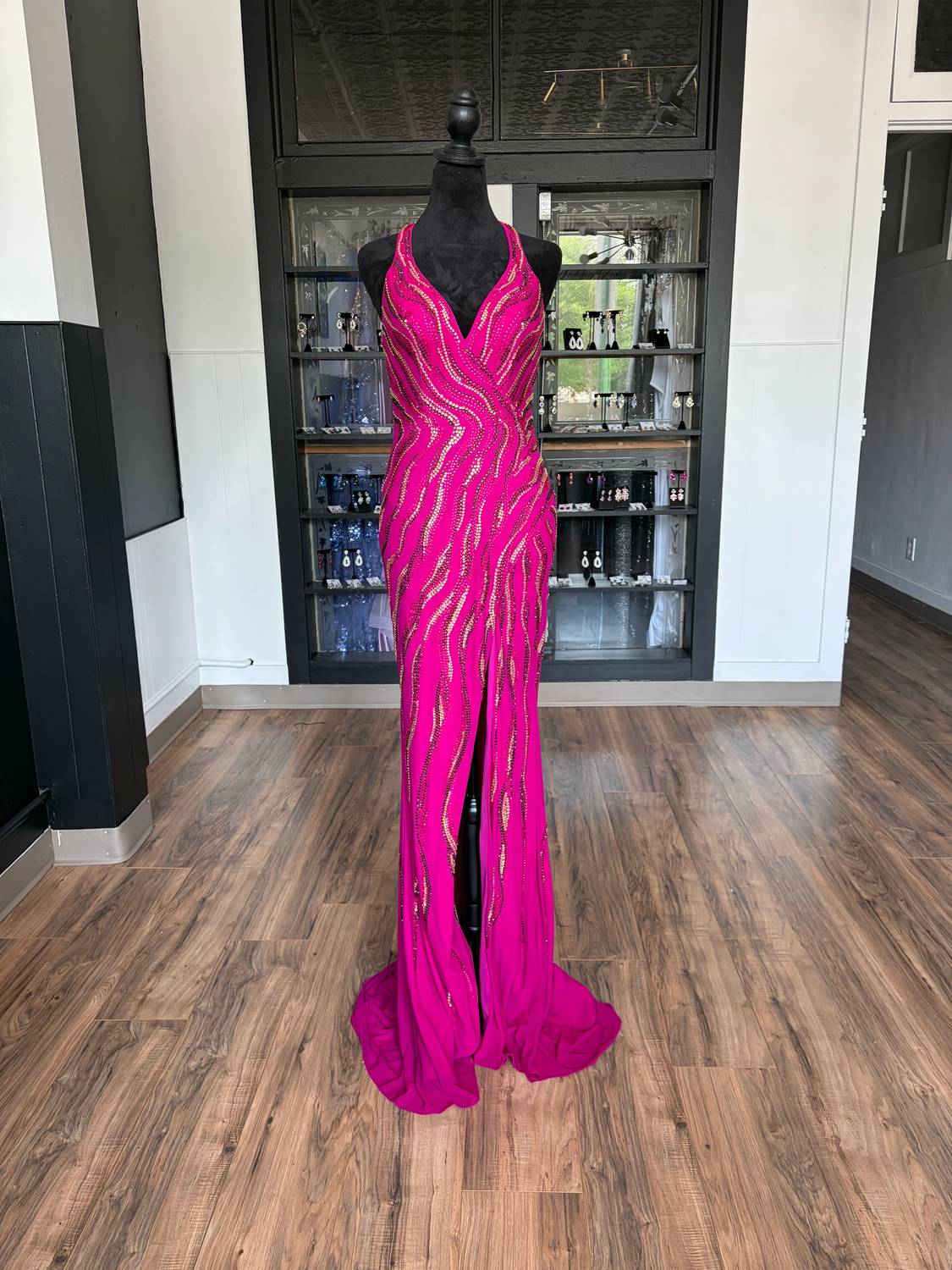 Ashleylauren - Women's Sleeveless Mermaid V-Neckline Dress