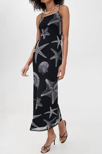 Never Fully Dressed - Seashell Mesh Cami Midi Dress