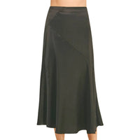 Pinch - Women's Silky Block Detailed Midi Skirt