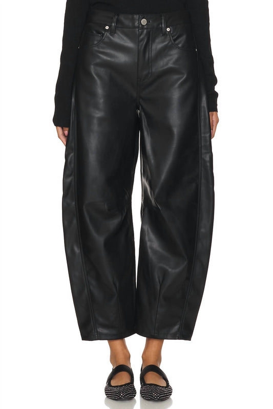 Miou Muse - Above and Beyond Barrel Leg Faux Leather Pants