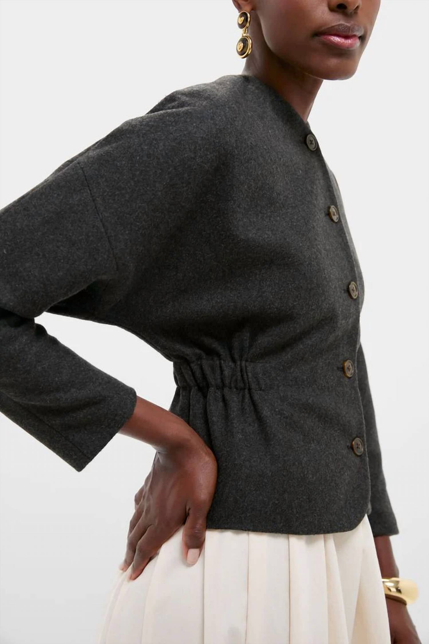 EMERSON FRY Atelier Cinch Jacket in charcoal light - women's jacket - view 4