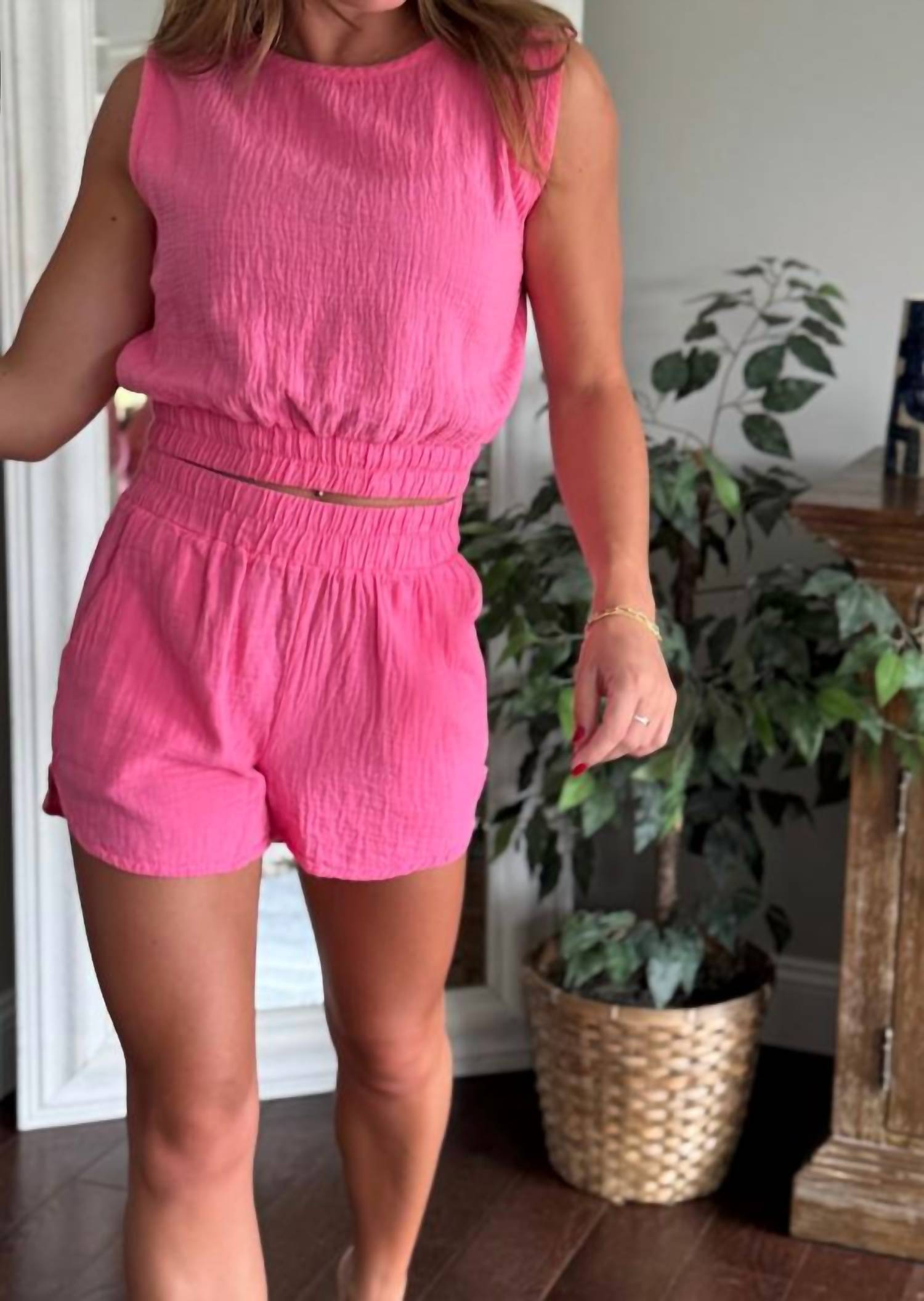 Bobi - Elastic Waist Pocket Beach Short