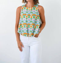 Adrienne - Bloom There It Is Bubble Hem Top