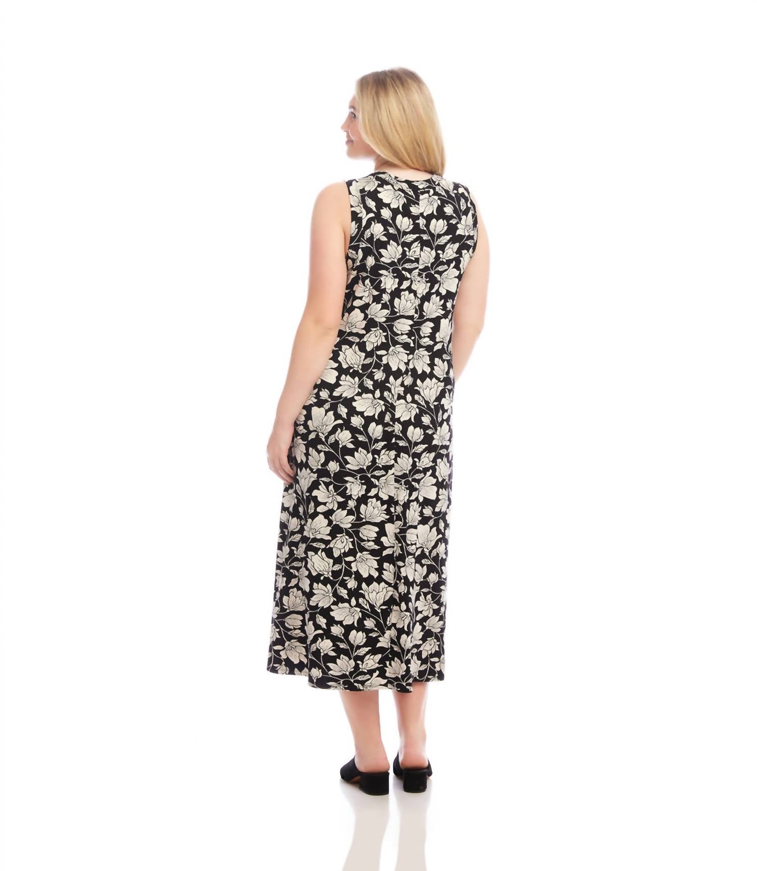 Karen Kane - Sleeveless V-Neck Midi Dress - Plus