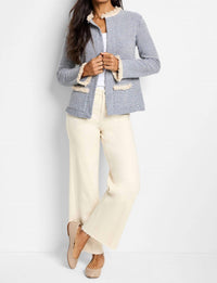 Nic + Zoe - Neutral Fringe Trim Jacket