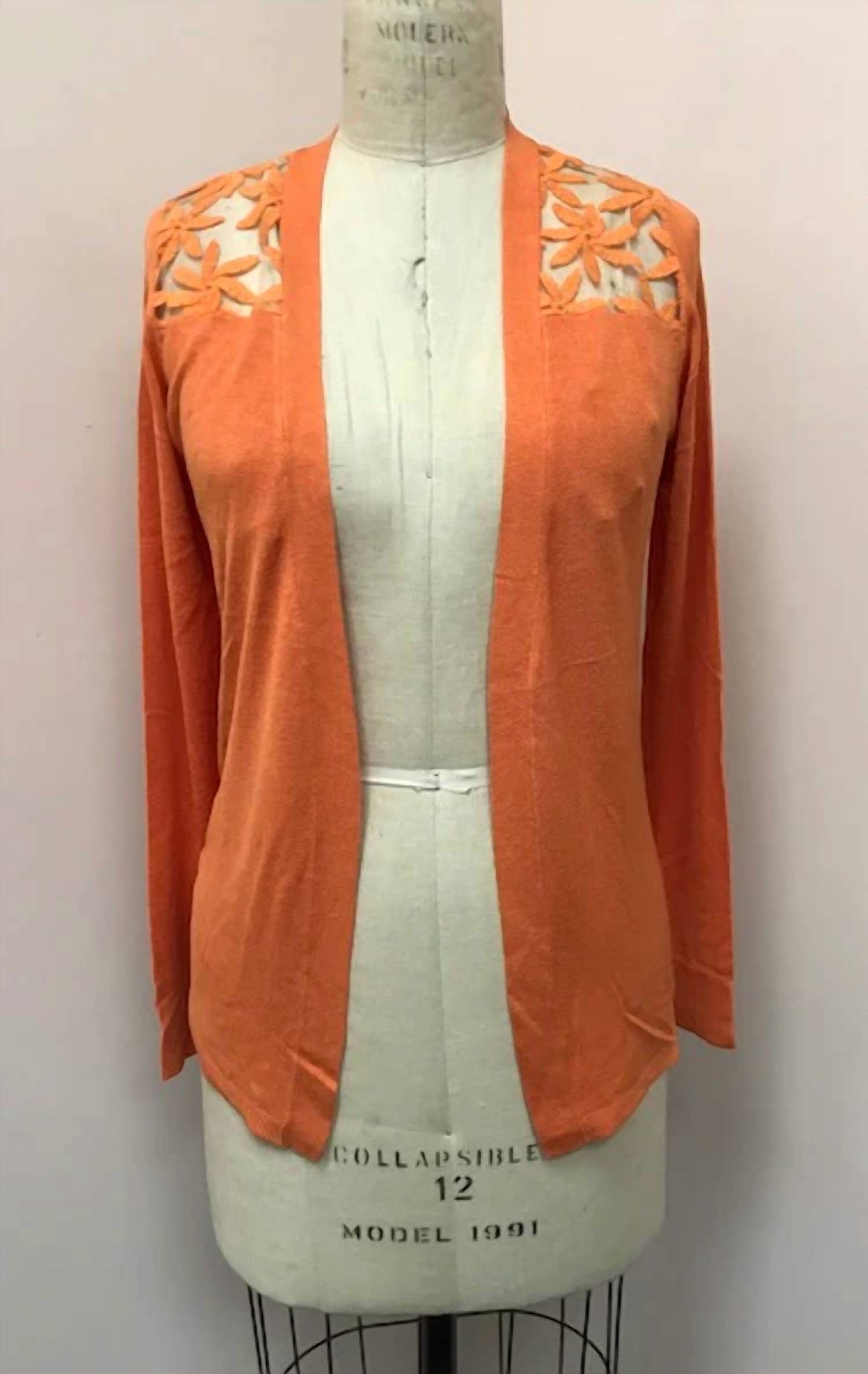 Papillon - Lace Back Long Sleeve Waterfall Cardigan