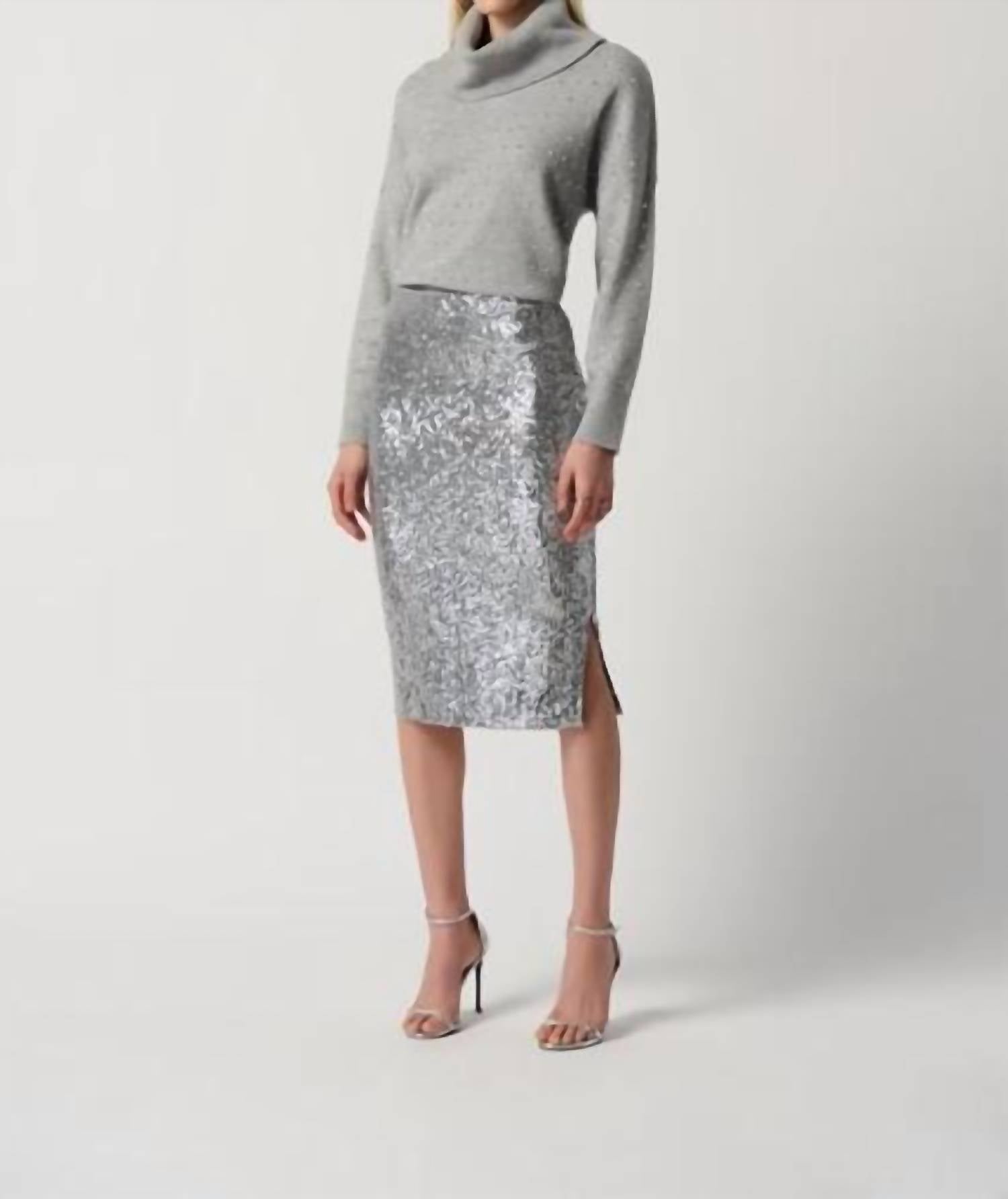Joseph Ribkoff - Embellished Cowl Neck Sweater