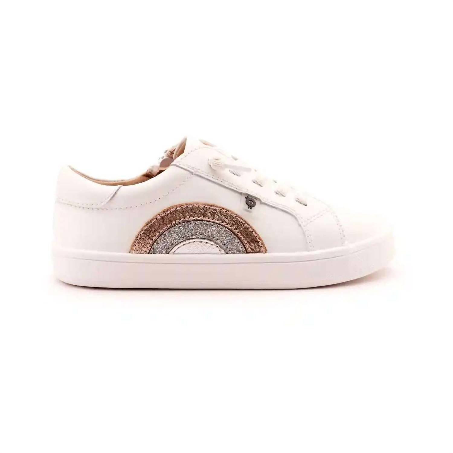 OLDSOLES Kid's 1010 Rainbow Jumpa Casual Sneakers in titanium silver glam chocolate gold - kids' sneaker