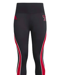 adidas Ladies' Texas Tech Stm Stripe Leggings in red - women's pants - detail view