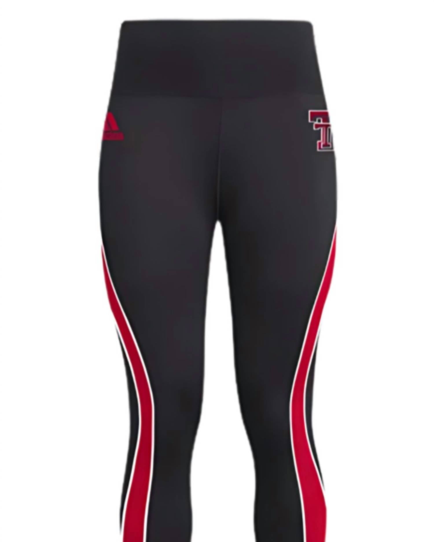adidas Ladies' Texas Tech Stm Stripe Leggings in red - women's pants - detail view