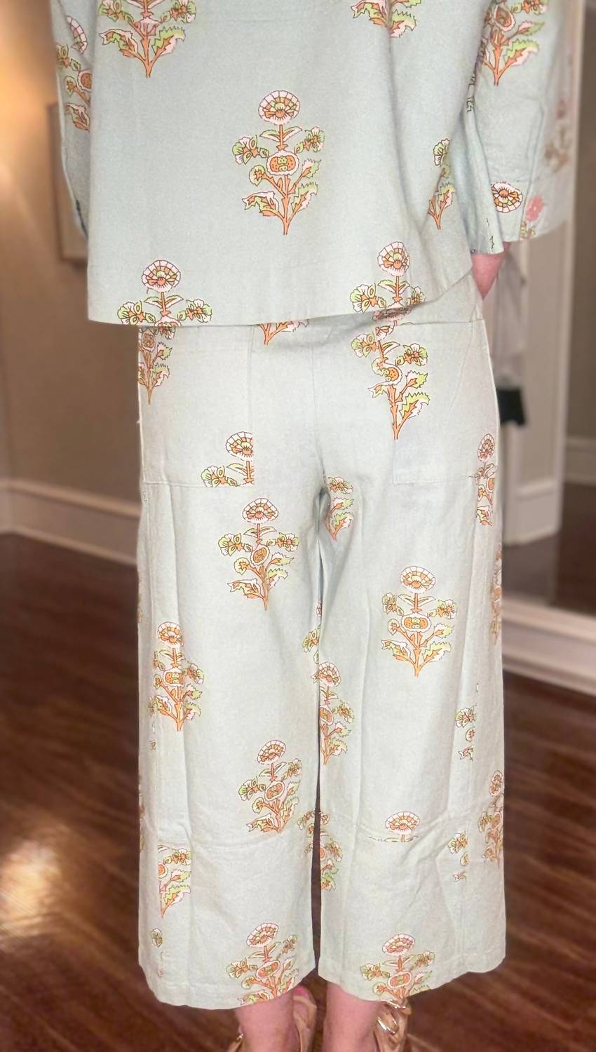 Ivy Jane Print Barrel Pant in aqua - women's pants - alternate view
