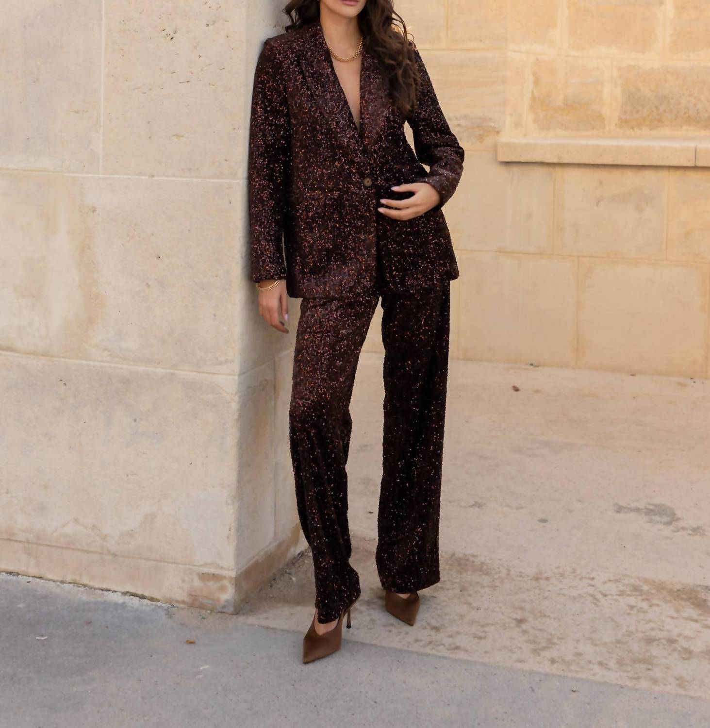 Attentif - Straight Cut Sequin Blazer