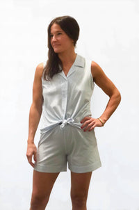 Salua - Pima Notch Collar Sleeveless Pajamas