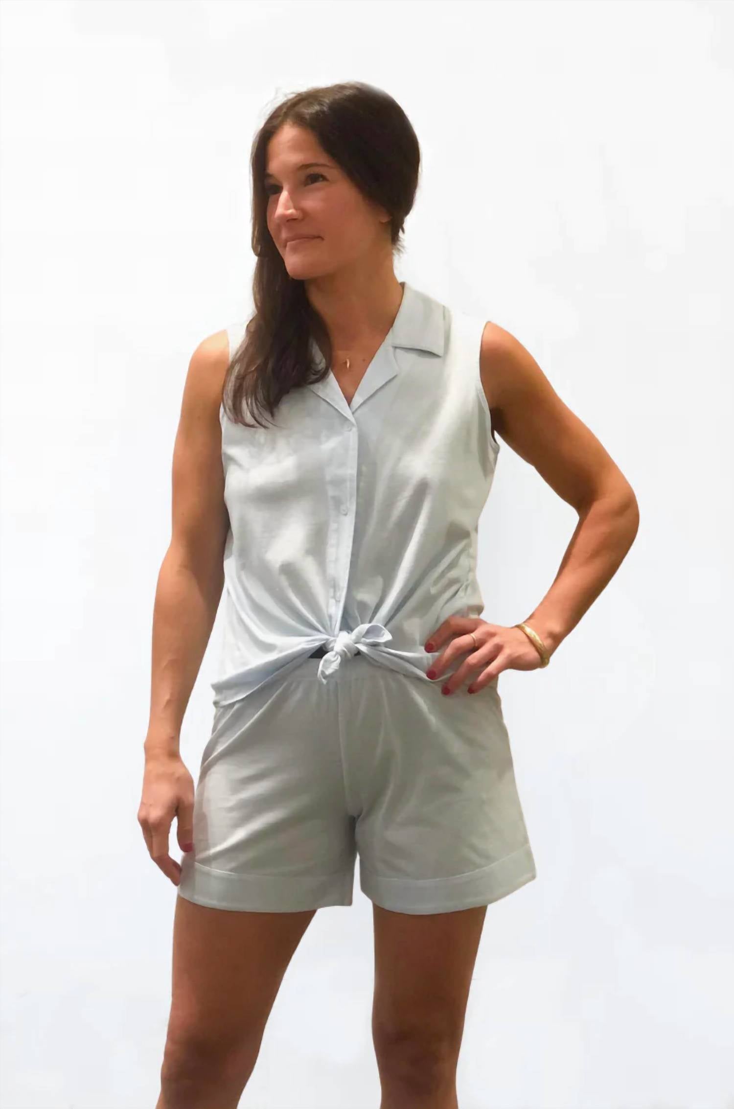 Salua - Pima Notch Collar Sleeveless Pajamas