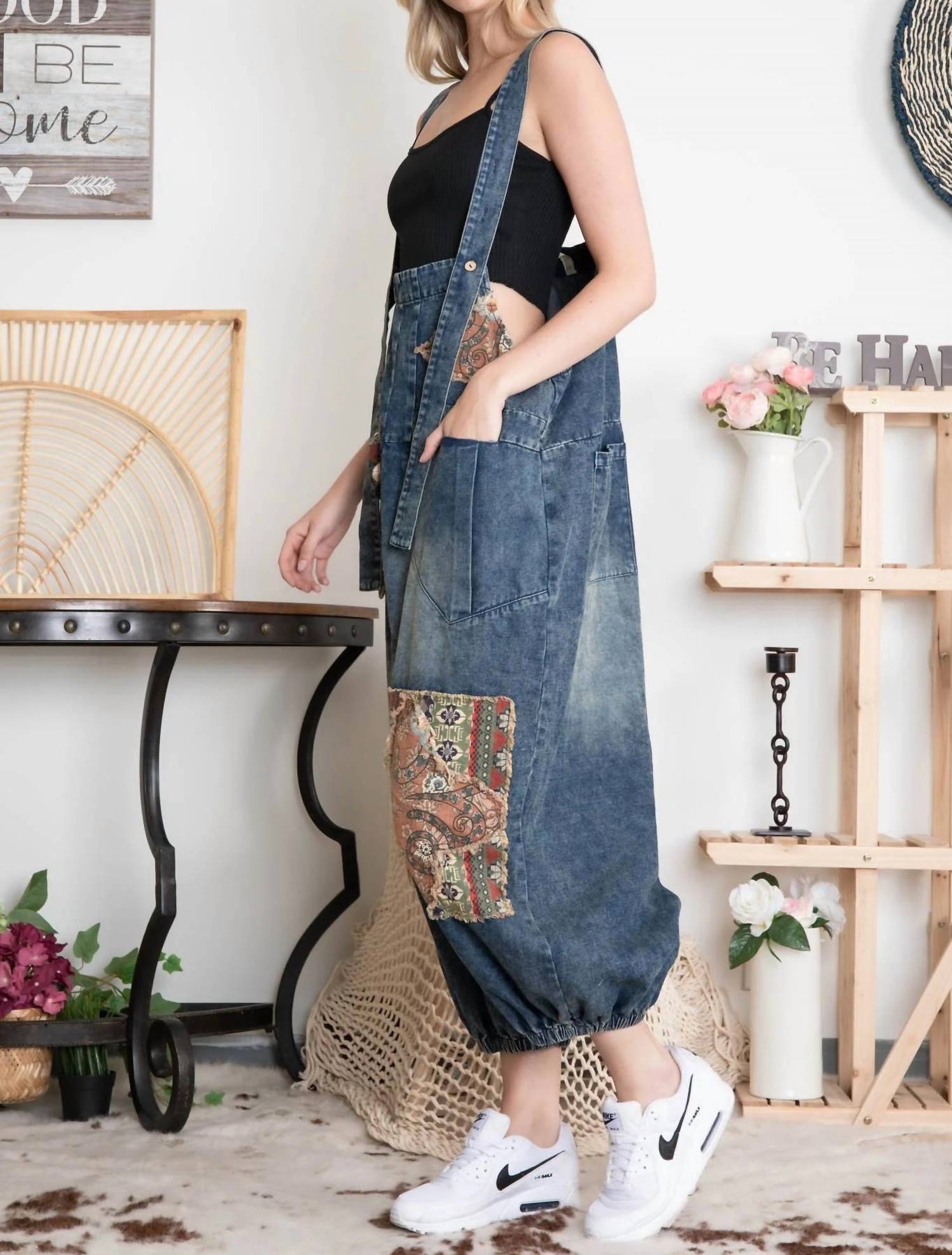 Oli & Hali - Patchwork Denim Overalls