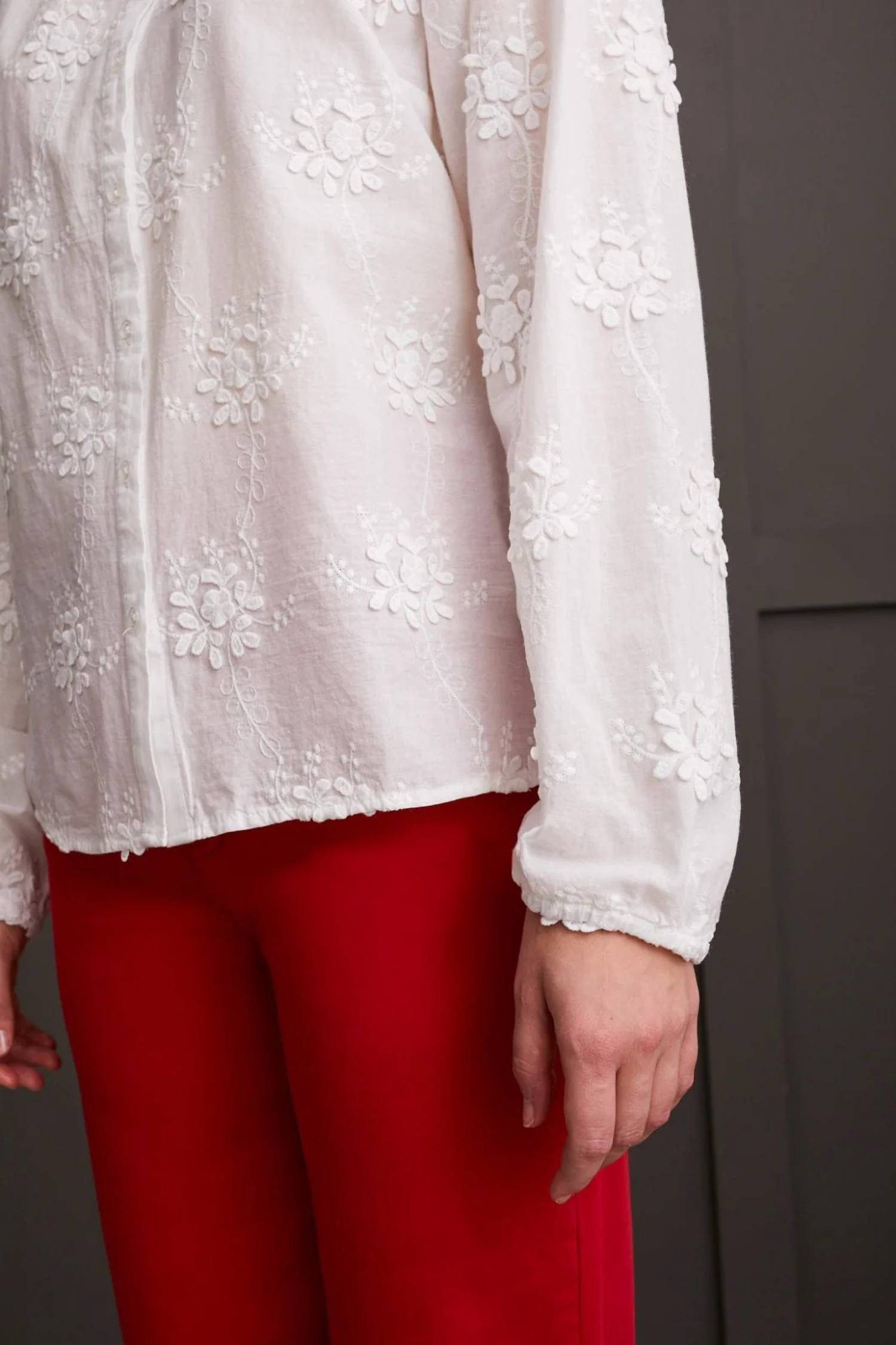 Tribal - Floral Applique Long Sleeve Top