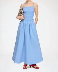 Ganni - Compact Poplin Long Smocked Dress