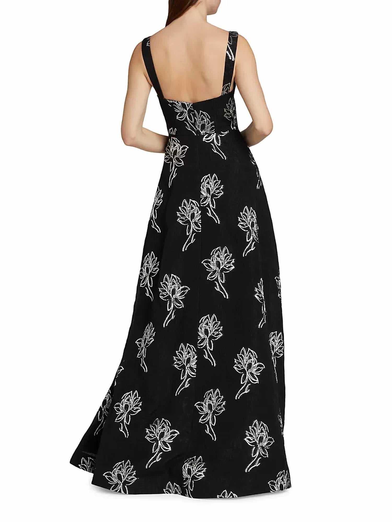 Ml Monique Lhuillier - Thalia Floral Jacquard A-Line Gown
