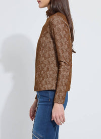 Lysse Carter Textured Long Sleeve Turtleneck in robust brown lysse 23 3695 m3 in rob brown - women's long sleeve top - alternate view