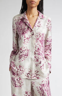 Lafayette 148 - Scottie Spotted Glaze Print Silk Twill Button-up Shirt