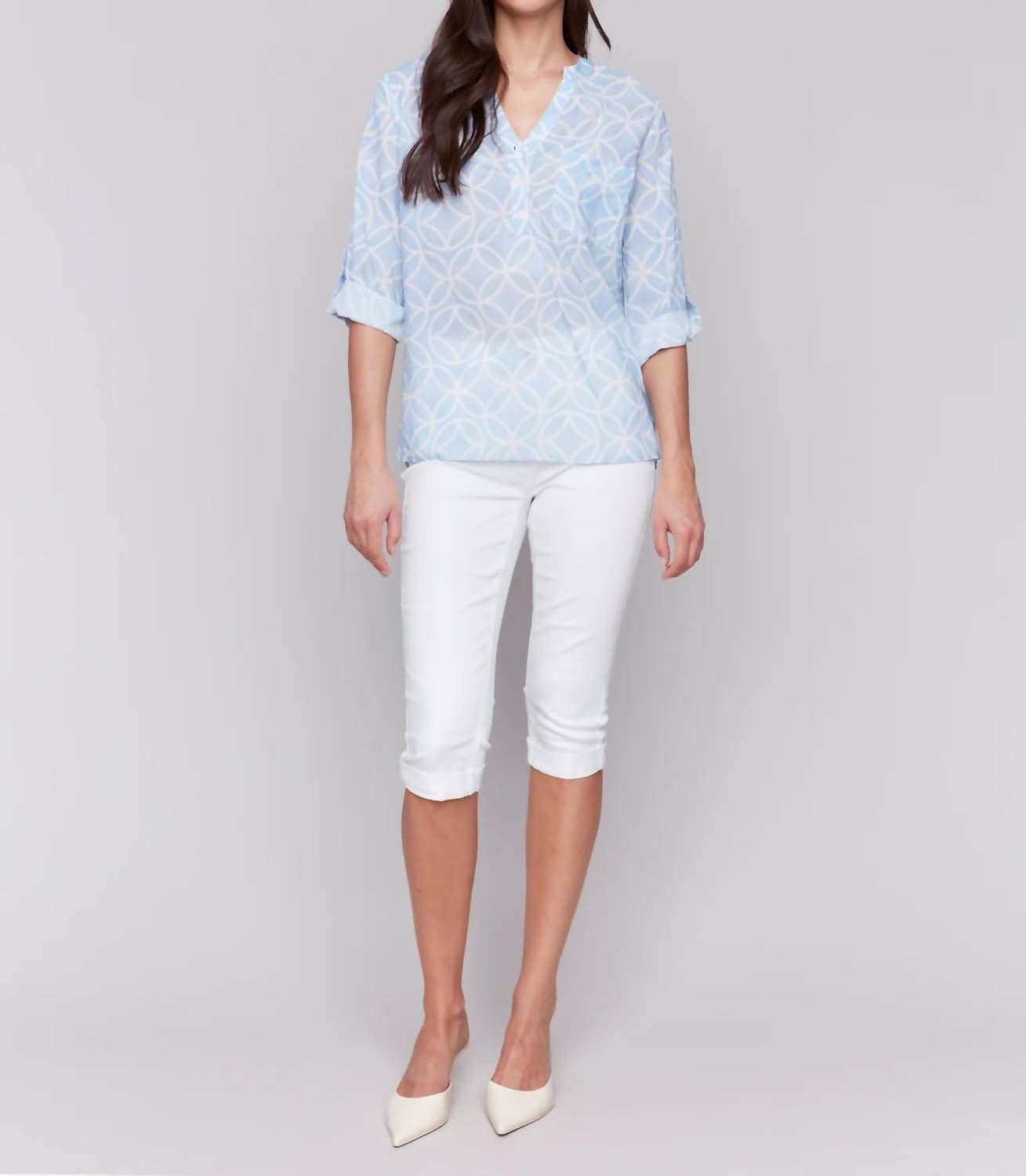 Charlie B - Printed Long Sleeve Blouse