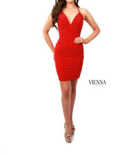 Vienna Prom - Spaghetti Strap V-neckline Cocktail Dress